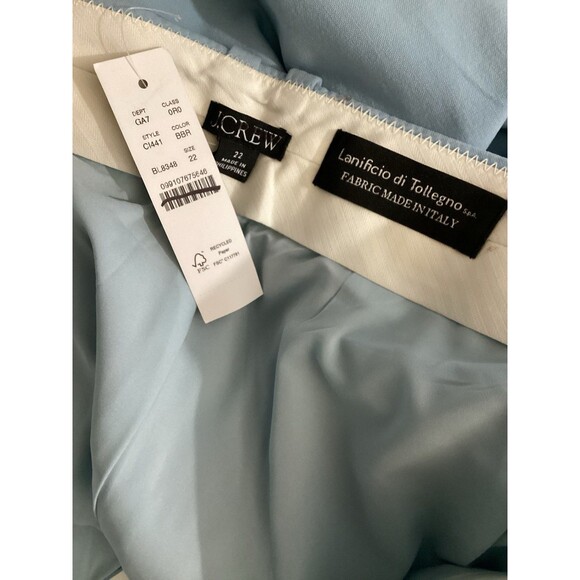 J. Crew Mid Rise Portia Pant in Italian Stretch Merino Wool Blend Blue Breeze 22 - Picture 6 of 8